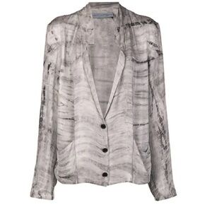 Raquel Allegra / Swing Tie Dye Coat Jacket grey Shibori 2 large L